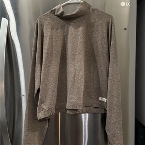 Peloton Women's Taupe Cowl Neck Sweater